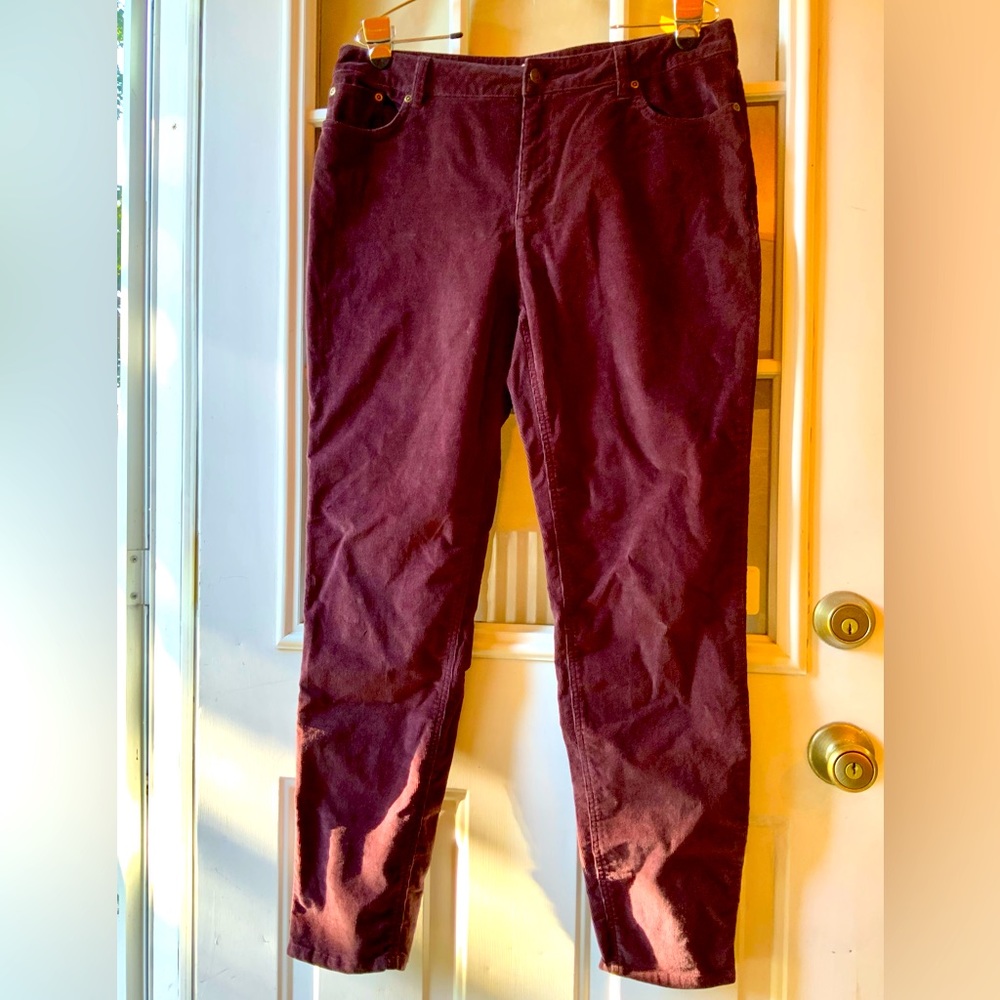 GARNET HILL - Women’s Corduroy Pants Sz 12 - BURGUNDY